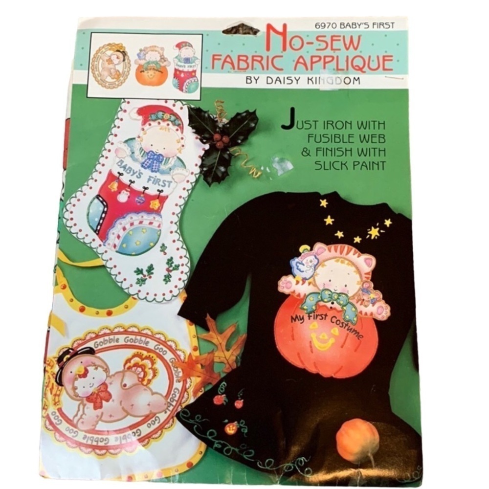 Vintage Daisy Kingdom No-Sew fabric applique Baby’s First New